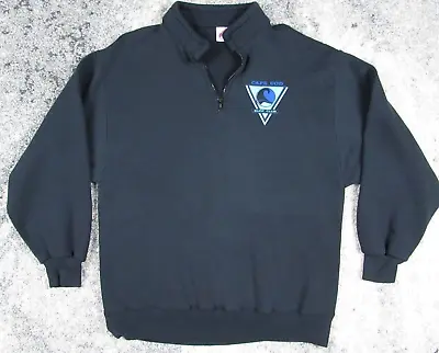 Vintage Cape Cod Surf Club Pullover Men's Extra Large Black 1/4 Zip Cotton Blend • $24.99