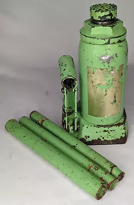 Vintage Green Large Hydraulic Bottle Jack With 3 Bar Handle • $29.99