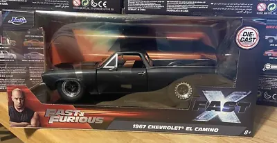 Fast & Furious X 1967 Chevrolet El Camino Black Diecast  N.I.B. Jada 1:24 • $15