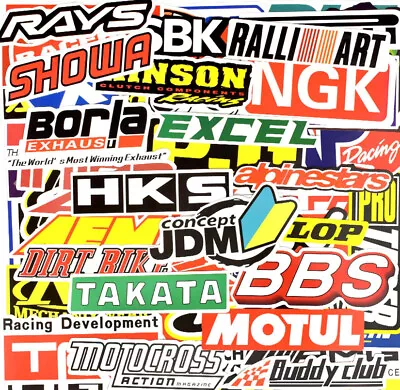 100 Rally Sticker Pack Car Motorcycle Racing Motocross Decal ATV Helmet Bike BMX • £3.97