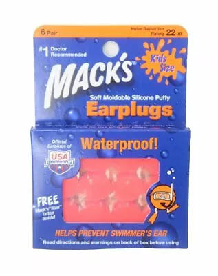 Mack's Pillow Soft Earplugs Kid Size 6 Pair • $7.95