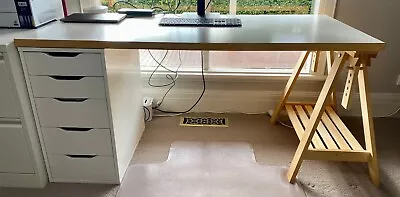 IKEA Desk - Alex Drawer System And Mittback Trestle - 150cm X 75cm • $40