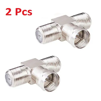 2x F-Type Coax Cable Splitter Combiner Adapter 3 Way Connector RG6 For TV Video • $6.55