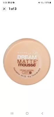 Maybelline Dream Matte Mousse Foundation Creamy Natural Light 0.64 Fl Oz • $12.99