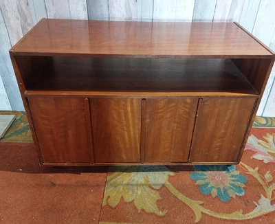 Vintage Teak HIFI Stereo Unit Vinyl Record Storage Cabinet Cupboard Retro 1970's • £100