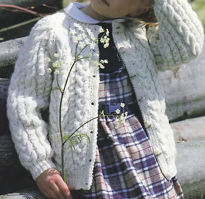 £1.99 • Buy Knitting Pattern To Make Childrens Aran Cardigan 22-30
