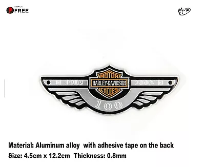 Harley-Davidson Badge Motor Sticker 100th Anniversary Metal Emblem Best Gifts= • $114.50