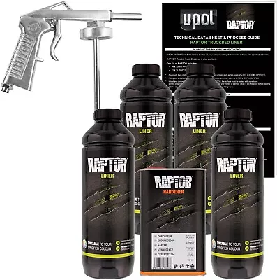 U-POL Raptor Tintable Urethane Spray-On Truck Bed Liner Kit W/Free Spray Gun 4L • $149.99