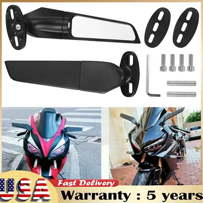 For Yamaha YZF R3 R6 Side Mirrors Rearview Wind Wing Mirror Adjustable LH&RH • $22.99