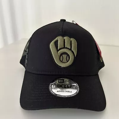 New Era 9Forty Milwaukee Brewers Adjustable Cap Black • $17.99