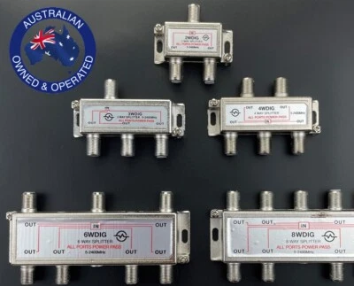 $9.90 • Buy Digital Tv Splitter 2way,3way,4way,6way,8way Power Pass On All Ports 5-2400mhz