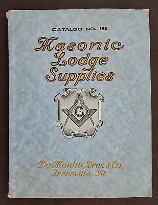 1910 Antique MASONIC CATALOG Greenville Ill DeMOULIN BROS Apron Bible Jewel More • $89.95