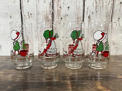 Holly Hobbie Coca-Cola Set Of 4 Vintage Limited Edition Merry Christmas Glasses • $14.99