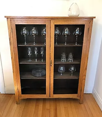 ANTIQUE GLASSWARE CABINET/MEDICINE CABINET/BOOKCASE? 43-3/4  W *LOCAL PICK-UP*  • $400