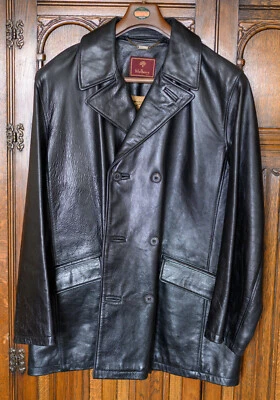 £169 • Buy Mens Mulberry Brown Leather Double Breasted Jacket Large 