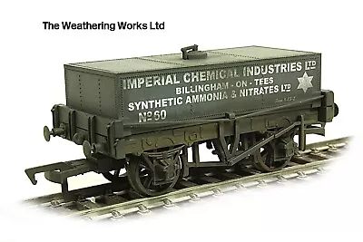 Boxed Dapol ICI Ammonia & Nitrates Rectank Fuel / Oil Tank Wagon WEATHERED LOOK • £22.99