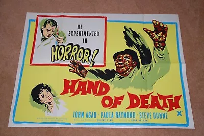 Hand Of Death (1962) - Very Rare Orig. Uk Quad Poster In Excellent Condition • £85