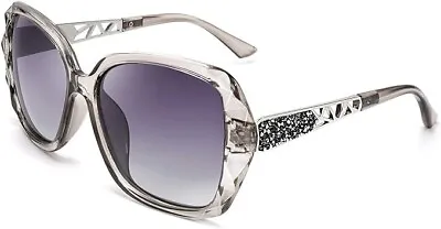 FEISEDY Polarized Women Square Sunglasses Sparkling Composite Shiny Frame B2289 • $8.09