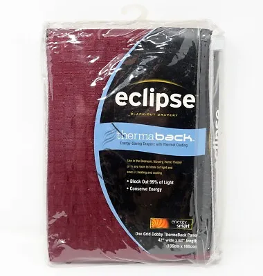 Eclipse Blackout Drapes Thermaback Energy-Efficient Curtain Panel 42” X 63” NEW • $17.95