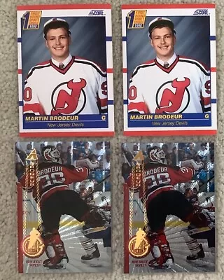 4 HockeyCards:Martin Brodeur.1990 ScoreRC #439(2)&1994 PinnacleRink Coll.#145(2) • $4