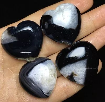 82g Natural Stripe Persian Agate Heart Reiki Quartz Crystal Reiki Healing K79 • $0.01