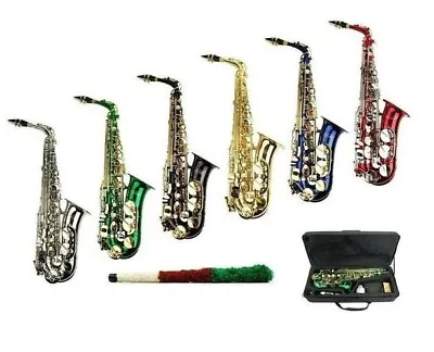 New E Flat Alto Saxophone With Case - Gold Silver Red Green Blue Black • $359.99