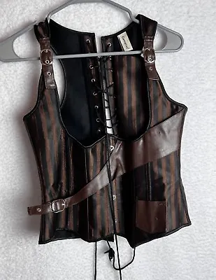 Women's Steam Punk Vest XL Brown • $24.99