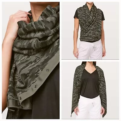 Lululemon Vinyasa Scarf Cotton Evergreen Camo Green Multi Stretch French Terry • $25