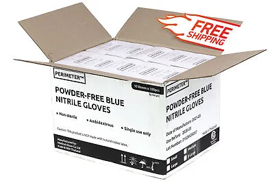 Perimeter® Nitrile Gloves Blue 3 Mil General Work Glove FREE UPS Ground 1000pcs • $34.99