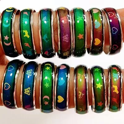 Wholesale 20pcs  50pcs Women's Cute Mood Ring Heart Mood Star Animal Mix • $11.99