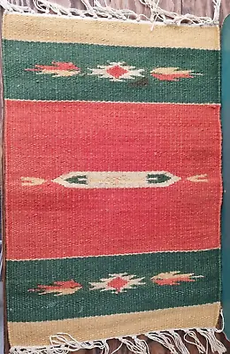 1970s Swedish Vintage Hand Woven Small Rug Wall Decor • £20.50