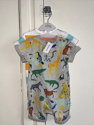 BLUEZOO Animal Print Baby Romper Set Age 3-6months • £5.50