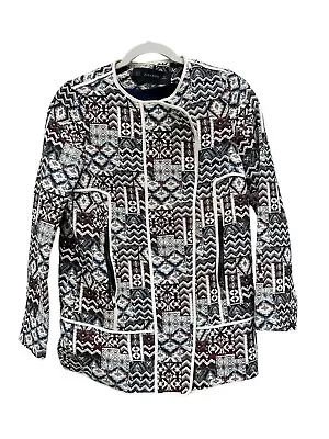 Zara Basic Women's XS Jacquard Jacket Tapestry Aztec Full Zip • $11.97