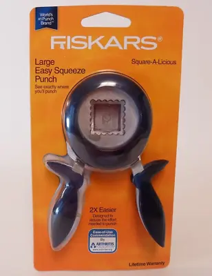Fiskars 1.5  SCALLOPED SQUARE Large Easy Squeeze Paper Punch Card Craft Tool • $14.95