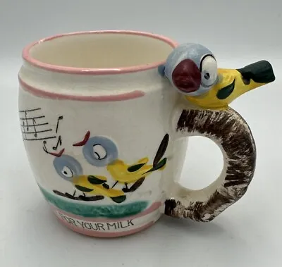 Vintage 1950’s Whistle For Your Milk Child's Cup By Ross Products Bird On Cup • $20