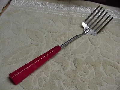 Vintage Specialty/Spaghetti/Pasta Fork Kitchen Utensil Shiny Red Bakelite EXC • $34.99