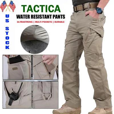 Tactical Mens Cargo Pants Waterproof Work Hiking Combat Outdoor Trousers Pants A • $16.99