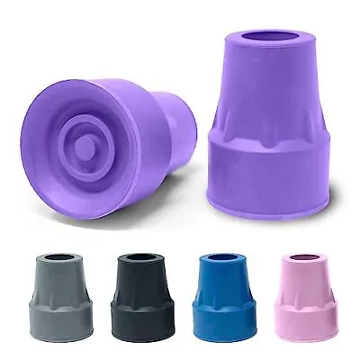 Steel-Reinforced 7/8  Crutch Tips - 1 Pair (Purple) • $15.31