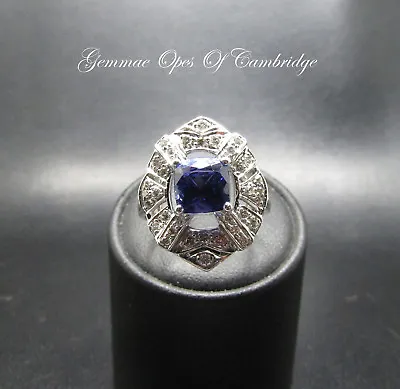 9ct Gold Tanzanite And Diamond Cluster Ring Size P 1/2 5.7g AAA Grade 9k • £944.99