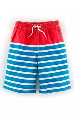 Mini Boden Boys Striped Swim Trunks Swim Shorts Size 2 3 Y • $14.95