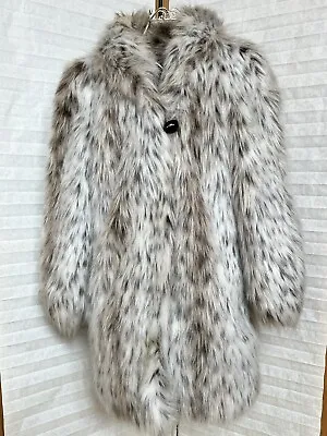 Vintage Jordache Faux Fur  3/4 Length Cheetah Animal Print Fully Lined Coat • $212.97