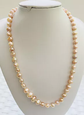 Bridal Freshwater Multico Pearl Beautiful Necklace Real 24k Gold Plated Beads. • £27.99