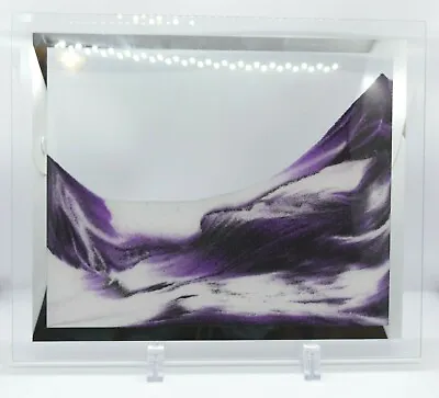 10 Inch Purple Black White Glass Framed Moving Sand Nature Landscape Picture • $37.77