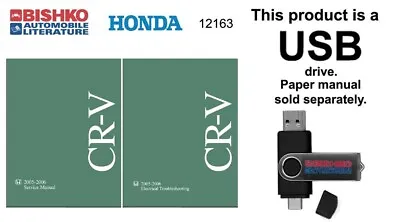 2005 2006 Honda CR-V Shop Service Repair Manual USB Drive W/ ETM Manual • $49.49