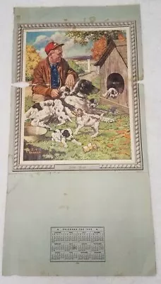 Original J.F. Kernan Little Sport Man W/ Dogs 1949 Calendar Print 44 X22  • $39.99