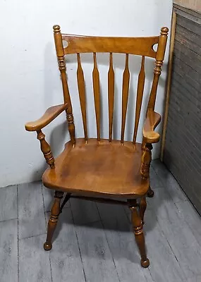 Vintage Ethan Allen Heirloom Nutmeg Maple Arrow Back Dining Arm Chair 10-6060A B • $450