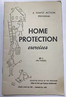 Vintage 1960 Cold War Era Civil Defense  Home Protection Exercises Booklet • $19.95