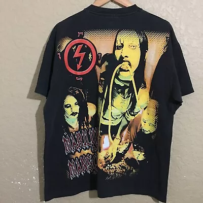 Marilyn Manson Angel Devil Mega Print Antichrist T-Shirt XL Faded • $40