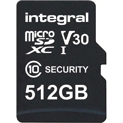 Integral 512 GB Security Camera MicroSD Card For Dash Cams Home Cams CCTV • £93.53