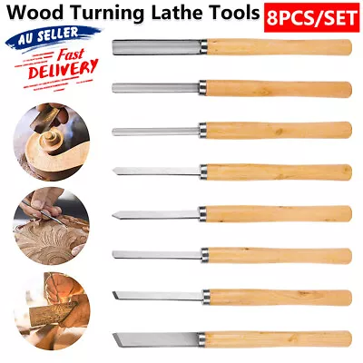 8Pcs Wood Carving Tools Whittling Cutter Woodworking Turning Lathe Chisels 36CM • $30.45